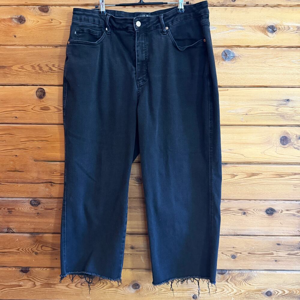 Judy Blue Cropped Wide Leg Jeans Black Size 20W